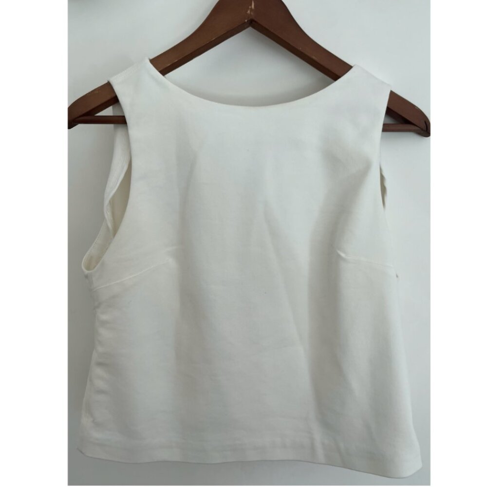Alice + Olivia White Sleeveless Crop Top | Size S